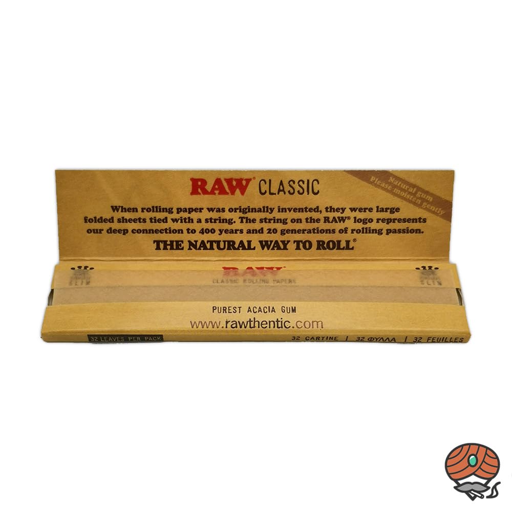 Raw King Size Slim Rolling Paper Full Box of 50 Packs