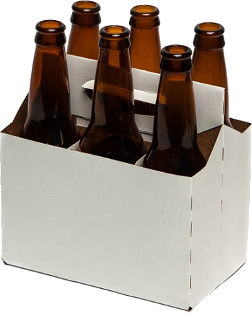 6 Pack Plain Cardboard Carriers 150/Box