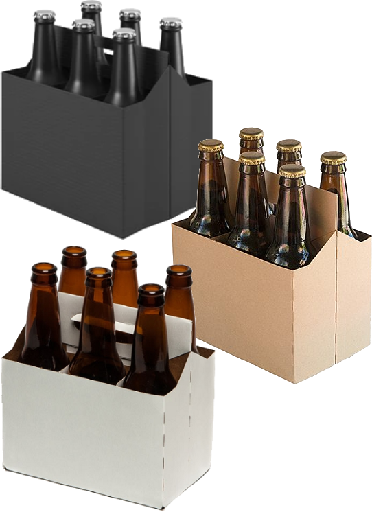 6 Pack Plain Cardboard Carriers 150/Box