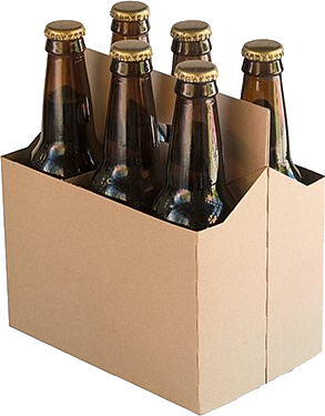 6 Pack Plain Cardboard Carriers 150/Box