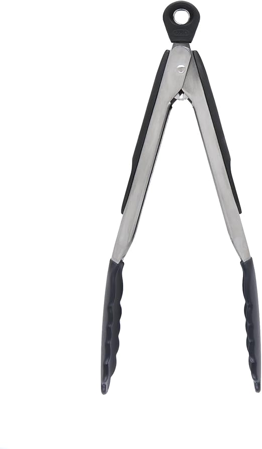 Good Grips 9-Inch Tongs with Silicone Heads, Black