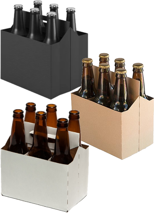 6 Pack Plain Cardboard Carriers  150/Box