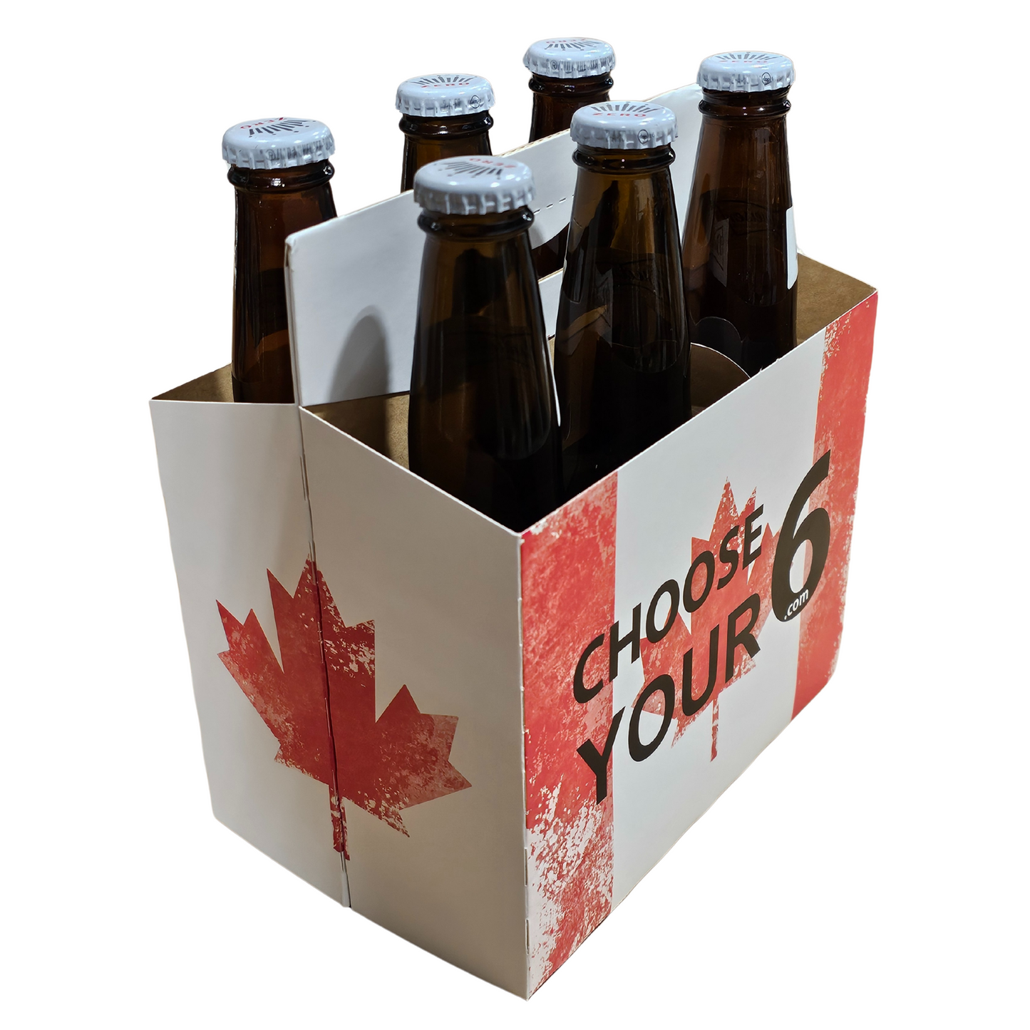 6 Pack Beer Bottle Carrier - Canadian Flag Choose Your 6 (150/box)