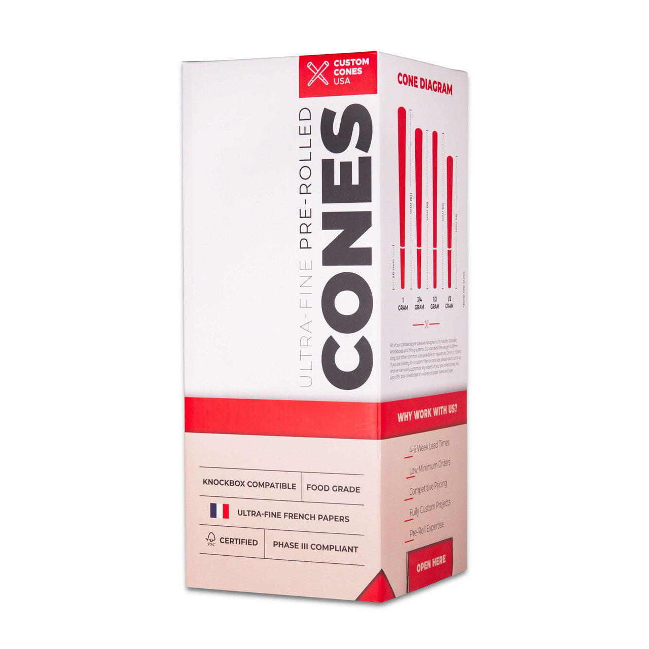 Pre-Rolled Cones 84 mm -[900 Cones per Case]