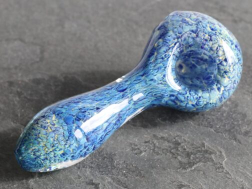 4″ Glass Spoon Pipe-Blue Tie Dye