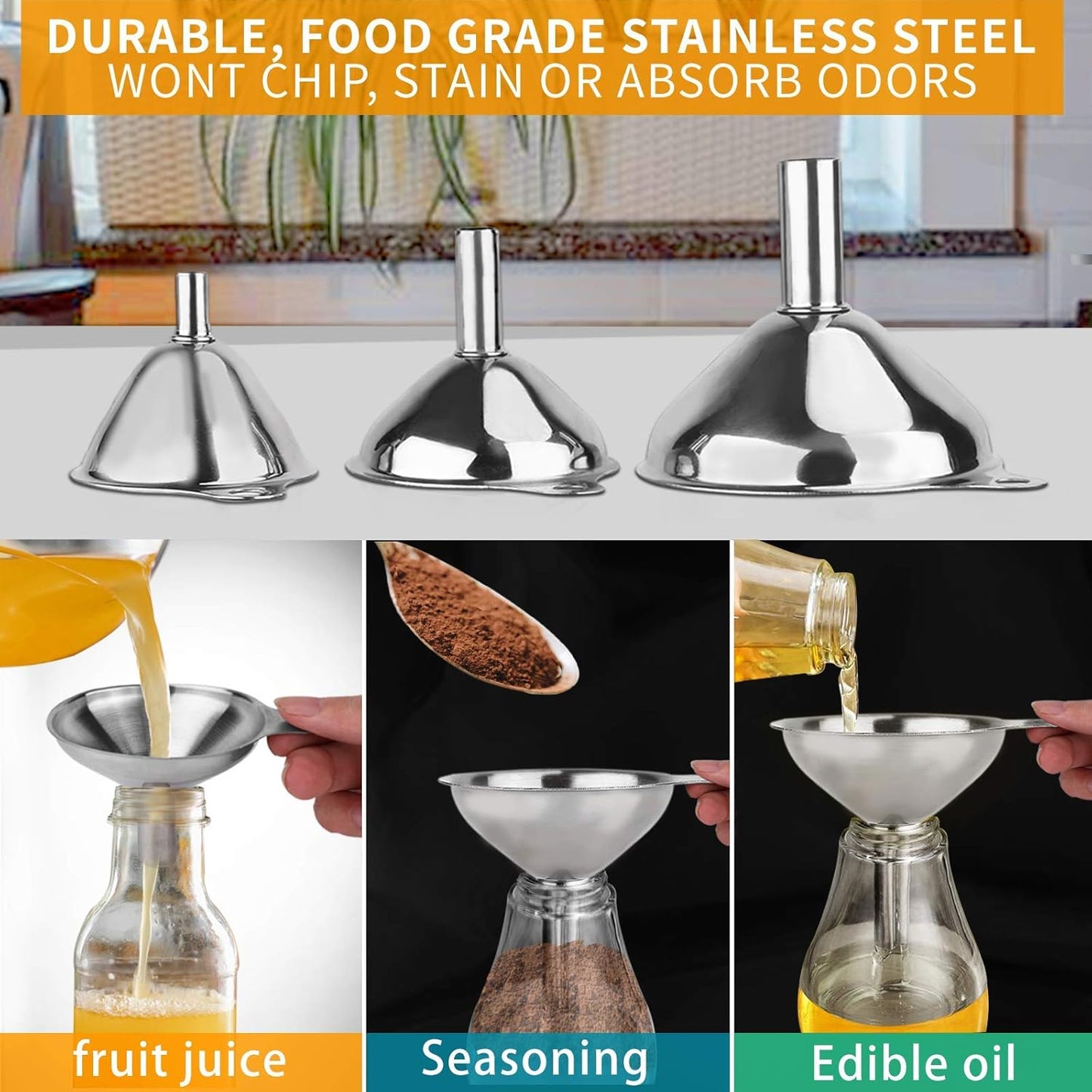 Stainless Funnel Set 