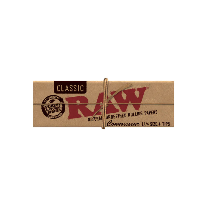 RAW Classic Connoisseur 1¼ Rolling Paper w/Tips - 24 Pack